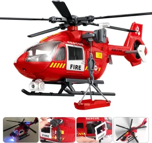 Toy with Lights and Sound,Simulative Rescue Helicopter Toddler Kids Toys for Kids Aged aristocrat 3 4 5 6 Pull-Back Propeller Army Toys Toddler Kids Boys Gifts (Fire Fighting Helicopter) Helicopter 