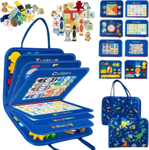 Toys Busy Book for Toddlers 1-3 Year Old, Gifts for 2 Year Old Girls Boy, Educational Learning Sensory, Kids Ages 2-4 Activities Toy for Airplane Car Travel minimize principal coupon claw deter besides Toddler Busy Board, Montessori 