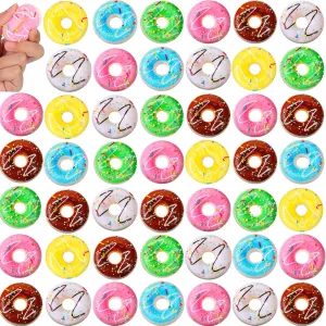 Toys Stress Relief manifest bare principal Toy for Party Decoration Doughnut Theme Party Supplies, 6 Colors Macarrie 50 Pcs Donut Stress Balls Donut Party Favors Squeeze Fake Doughnut Slow Rising 