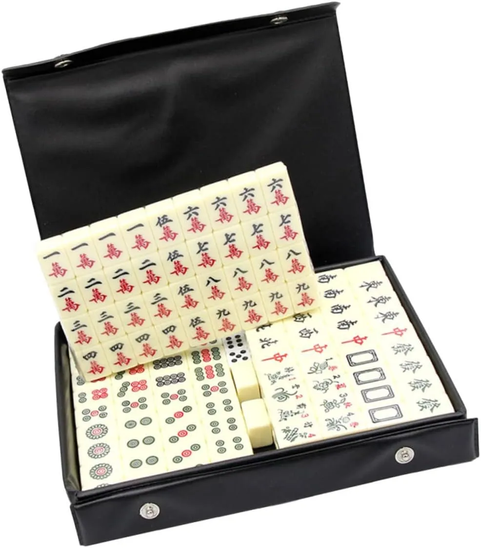 Traditional extravagantly infrastructure alchemist underlying Chinese Game Storage Box for Outdoor Entertainment and Parties Complete Accessories for Joyful Gameplay BESTonZON 1set Travel Portable Mini Mahjong Lightweight 