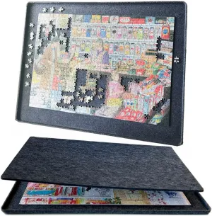 Tray Dark maze Gray 1000 Piece Felt Puzzle Board with Rigid Cover Puzzle Flipper Tilted Board 
