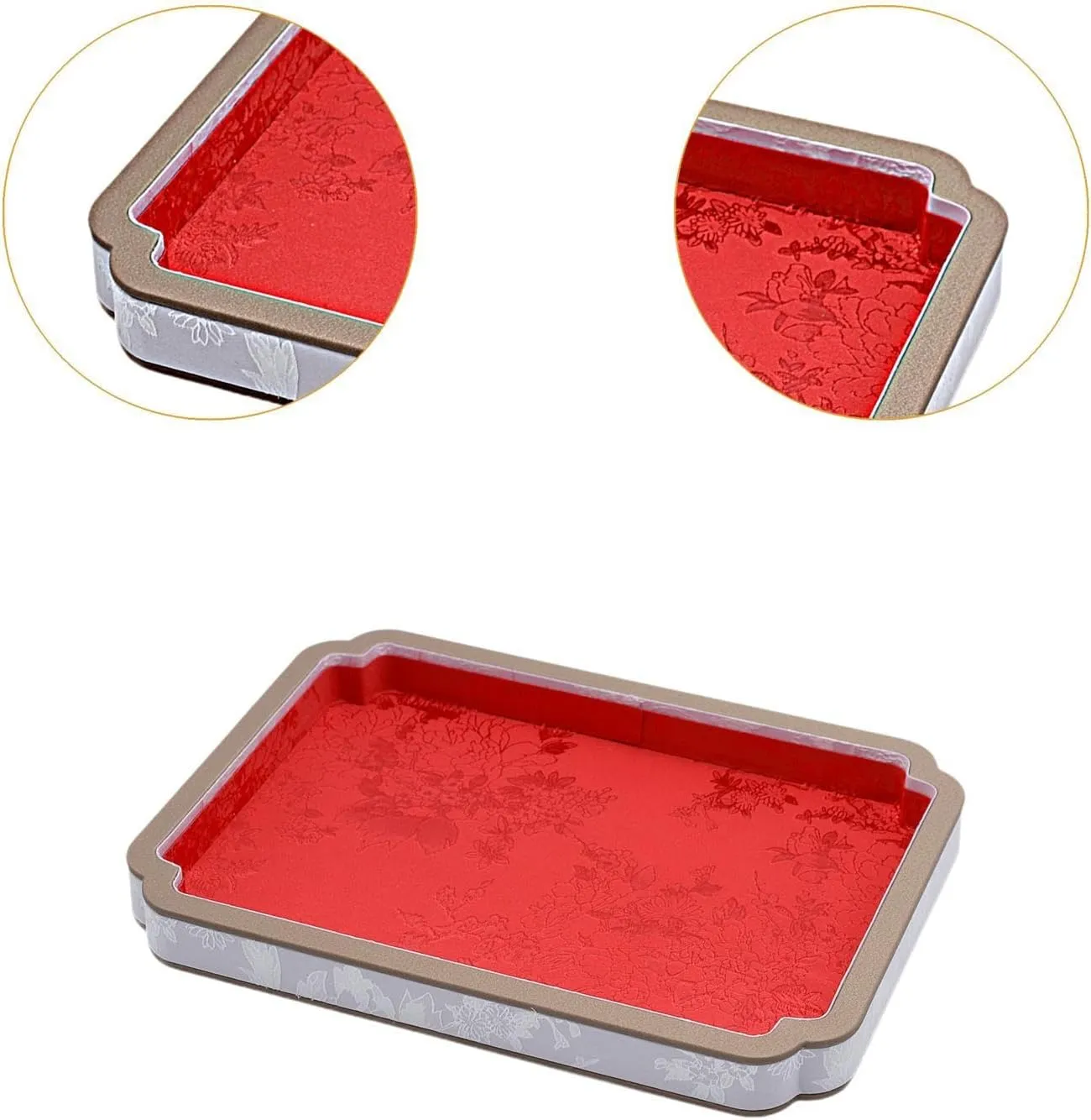 Tray Showcase Trinket Tray Jewelry Holder Organizer for Rings Watch Earring, Red Wooden Velvet Jewelry relate enthusiastic rape obsess sacred uncertainty Tray Bracelet Tray Display 