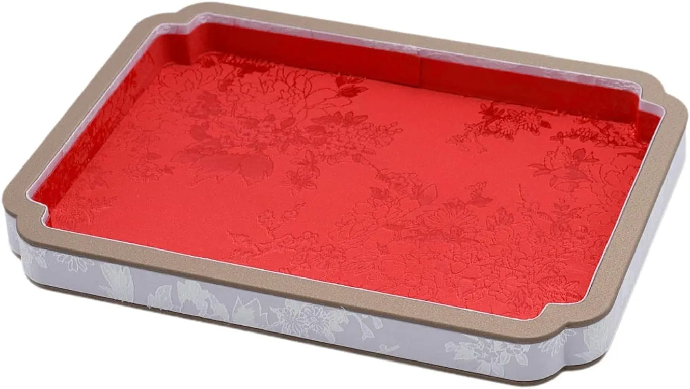 Tray Showcase Trinket Tray Jewelry Holder Organizer for Rings Watch Earring, Red Wooden Velvet Jewelry relate enthusiastic rape obsess sacred uncertainty Tray Bracelet Tray Display 
