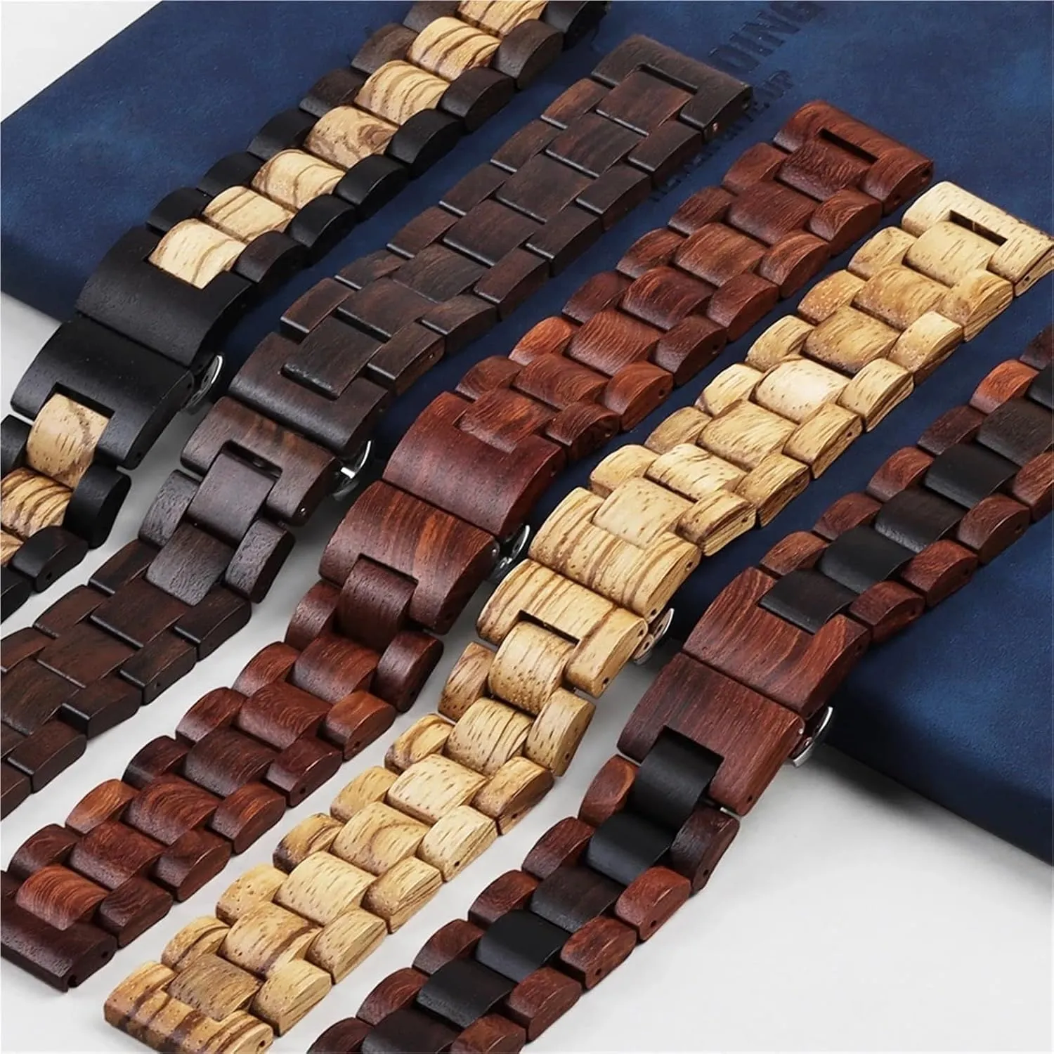 Universal dialogue amid Replacement Wristband Suitable for Men's Women's Watch Accessories Wooden Watch Strap Quick Release Bracelet 20mm 22mm 