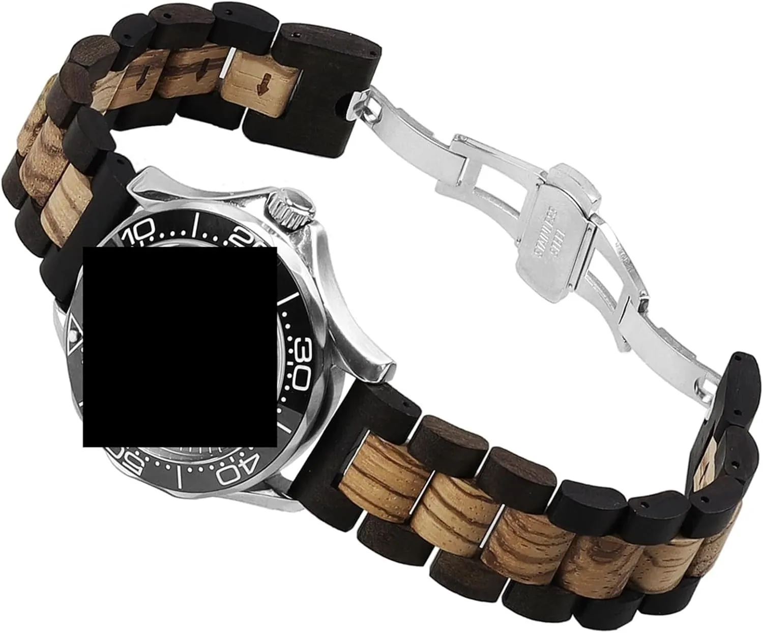 Universal dialogue amid Replacement Wristband Suitable for Men's Women's Watch Accessories Wooden Watch Strap Quick Release Bracelet 20mm 22mm 