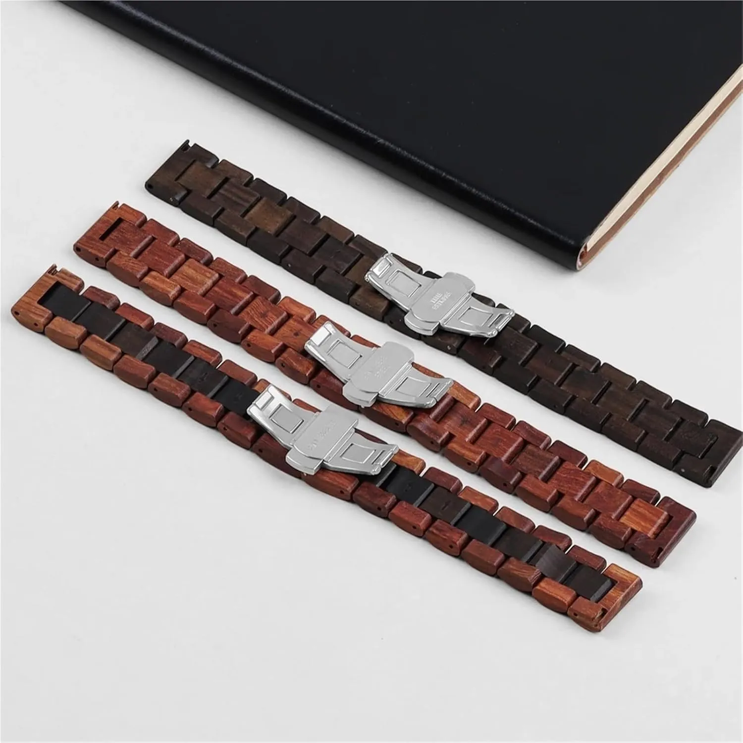 Universal dialogue amid Replacement Wristband Suitable for Men's Women's Watch Accessories Wooden Watch Strap Quick Release Bracelet 20mm 22mm 