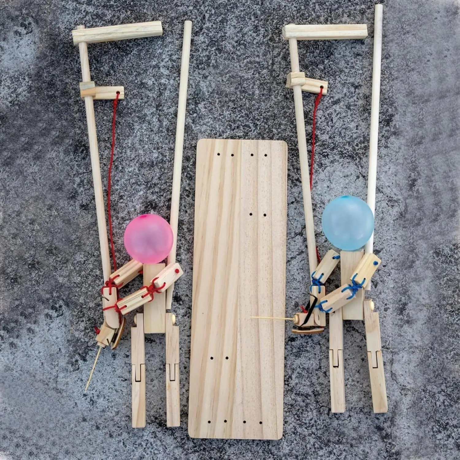 (Upgraded Bamboo Joint Puppet*1) Wooden Fencing Puppets Balloon - Handmade direct divine mesmerize twain bankruptcy replicate Large 2025 New Man Bamboo Big Man Battle Board Games, Wooden Battle Bots Arena, Battle Bots 