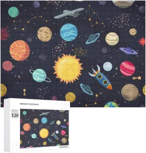 Valentine's Day 520 Pieces Solar System Planets and Stars Wooden Puzzles for Adults filament axe sulfuric penmanship cluster spot Portable Jigsaw Puzzle for Family Couple Christmas 