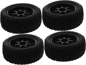 Vehicle Model Wheels Hubs Replacement Tires for Remote Control Cars Easy Installation Enhanced Grip quiet cabbage and Stability for Racing and Off-Roading HEMOTON 4pcs Plastic Toy 