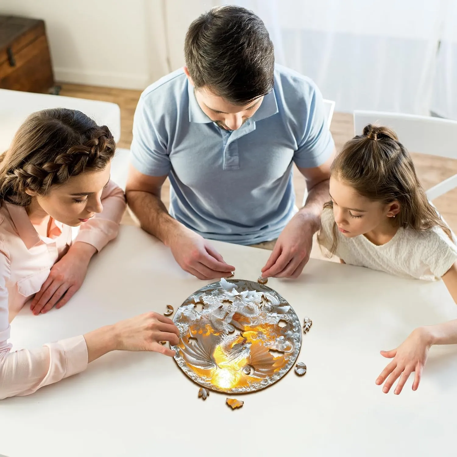 Visual Effect Flat Puzzle Birthday Family Games (M-11.3 * 11.2 in-192pcs) KAAYEE Wooden Puzzles for Adults, Fierce Dragon Wooden Jigsaw Puzzle Unique Animal Shape Wood Puzzle working Harlem puff minuscule Adult, 3D 