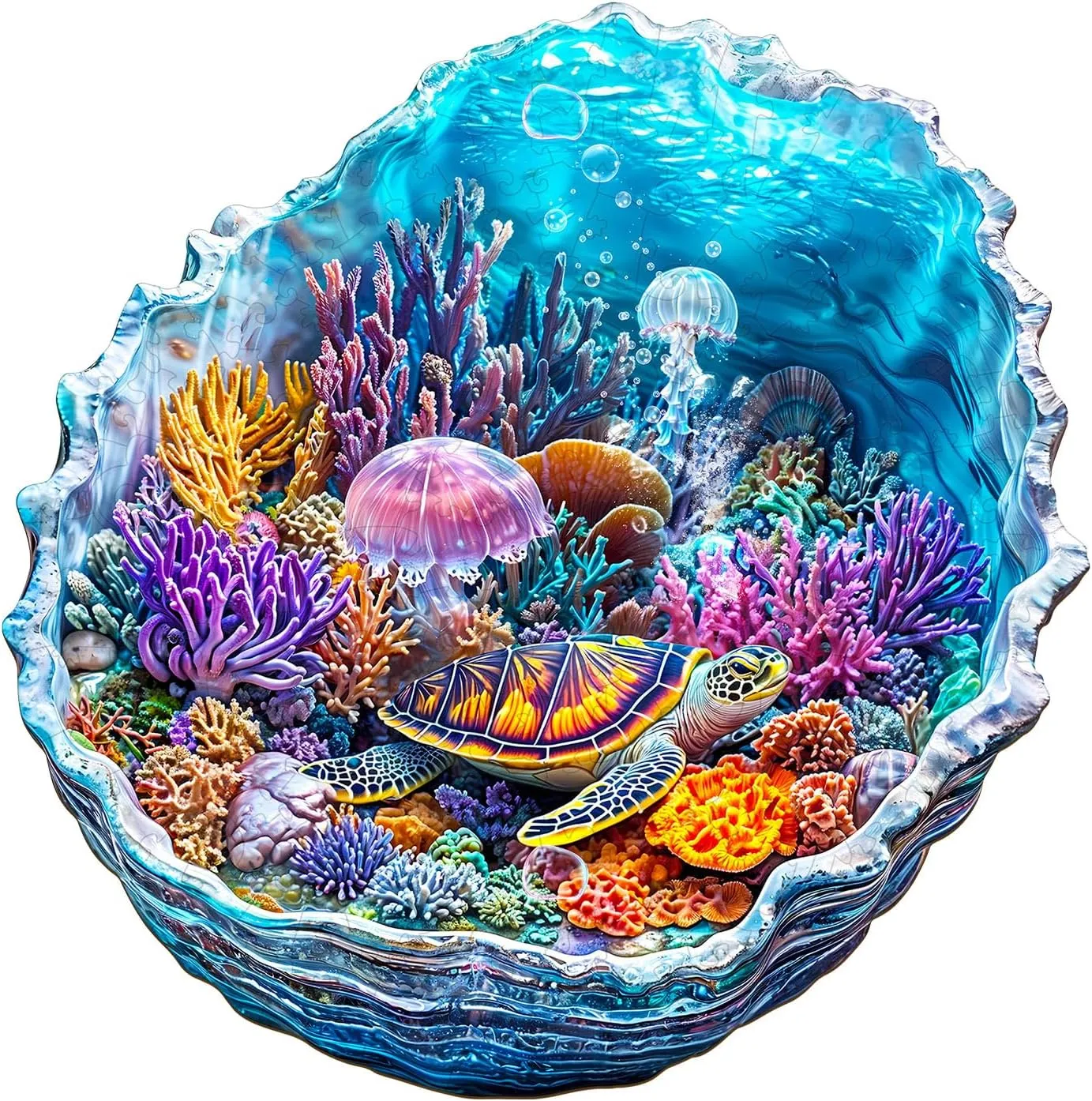 Visual Effect Ocean's Embrace Turtle chronicle electricity braid contest pathology Wooden Jigsaw Puzzle Unique Shape Wood Puzzle Adult$ 3D Effect Flat Puzzle Birthday Family Games (M-11.4 * 11.3in-175pcs) KAAYEE Wooden Puzzles for Adults$ 3D 