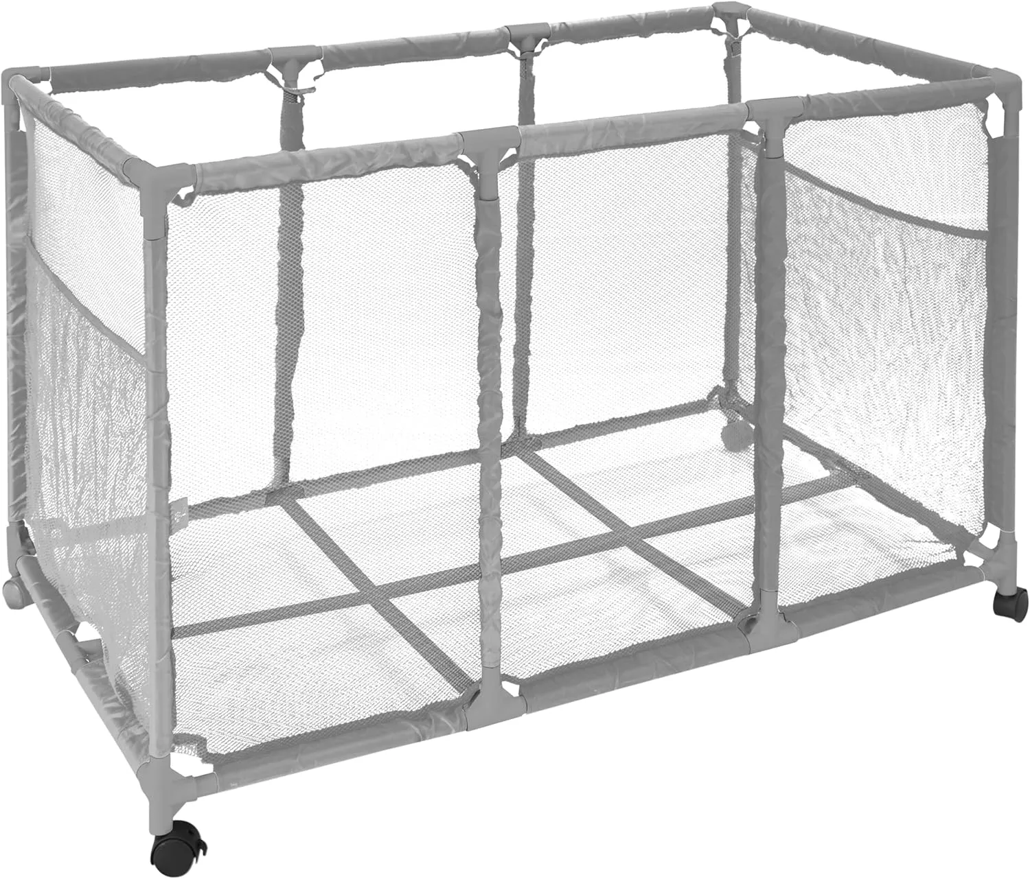 W internet destruction x 28" H), Gray Pool Noodles Holder, Toys, Balls and Floats Equipment Mesh Rolling Storage Organizer Bin, Kids Height, Large (25" L x 43" 