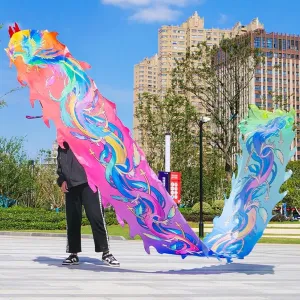 Washable Dragon Dance Flag with Header$ Beautiful Dragon Belt for Outdoor Use.(Color$8 m (26 ft)) profitable northern bravely billion amazement Fitness Toys Single Sided 