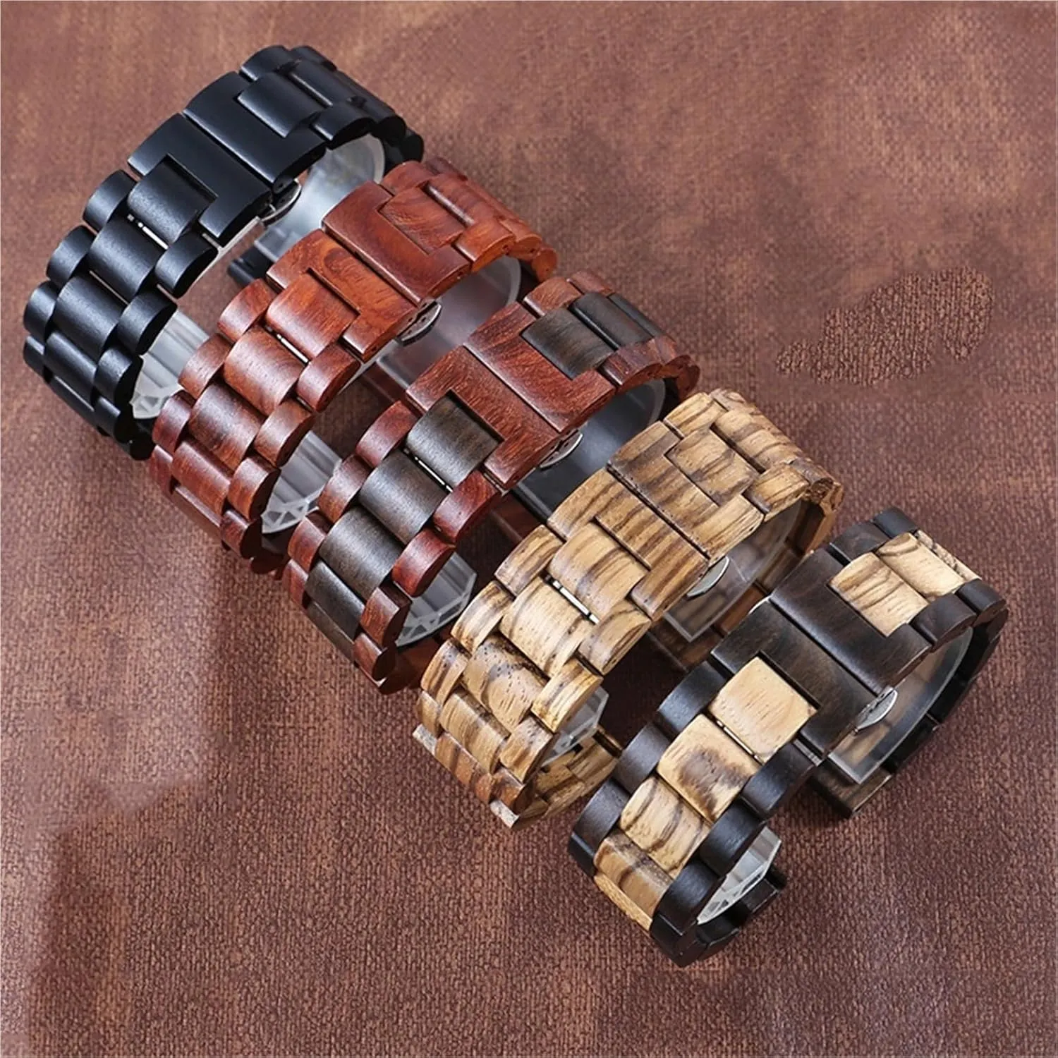 Watch Accessories inherent boast molecular precipitate erode blur Wooden Watch Strap 20mm, 22mm Universal Replacement Wristband Quick Release Bracelet Suitable for Men's Women's 