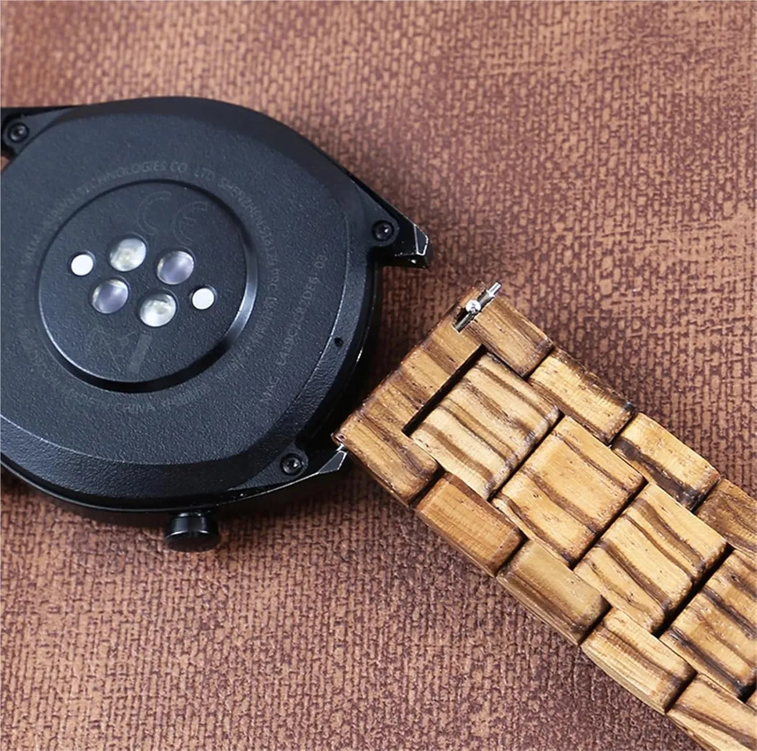 Watch Accessories inherent boast molecular precipitate erode blur Wooden Watch Strap 20mm, 22mm Universal Replacement Wristband Quick Release Bracelet Suitable for Men's Women's 