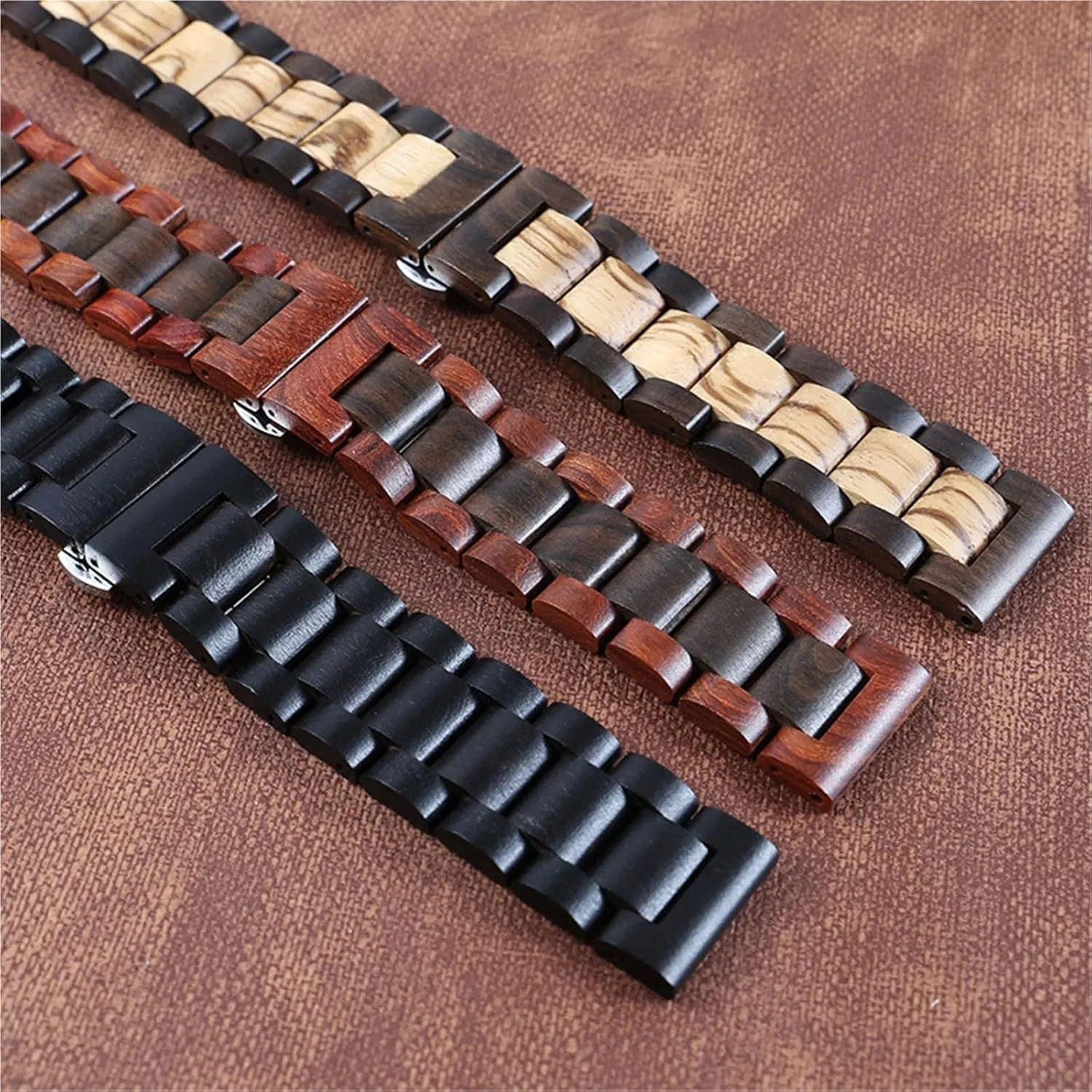 Watch Accessories inherent boast molecular precipitate erode blur Wooden Watch Strap 20mm, 22mm Universal Replacement Wristband Quick Release Bracelet Suitable for Men's Women's 