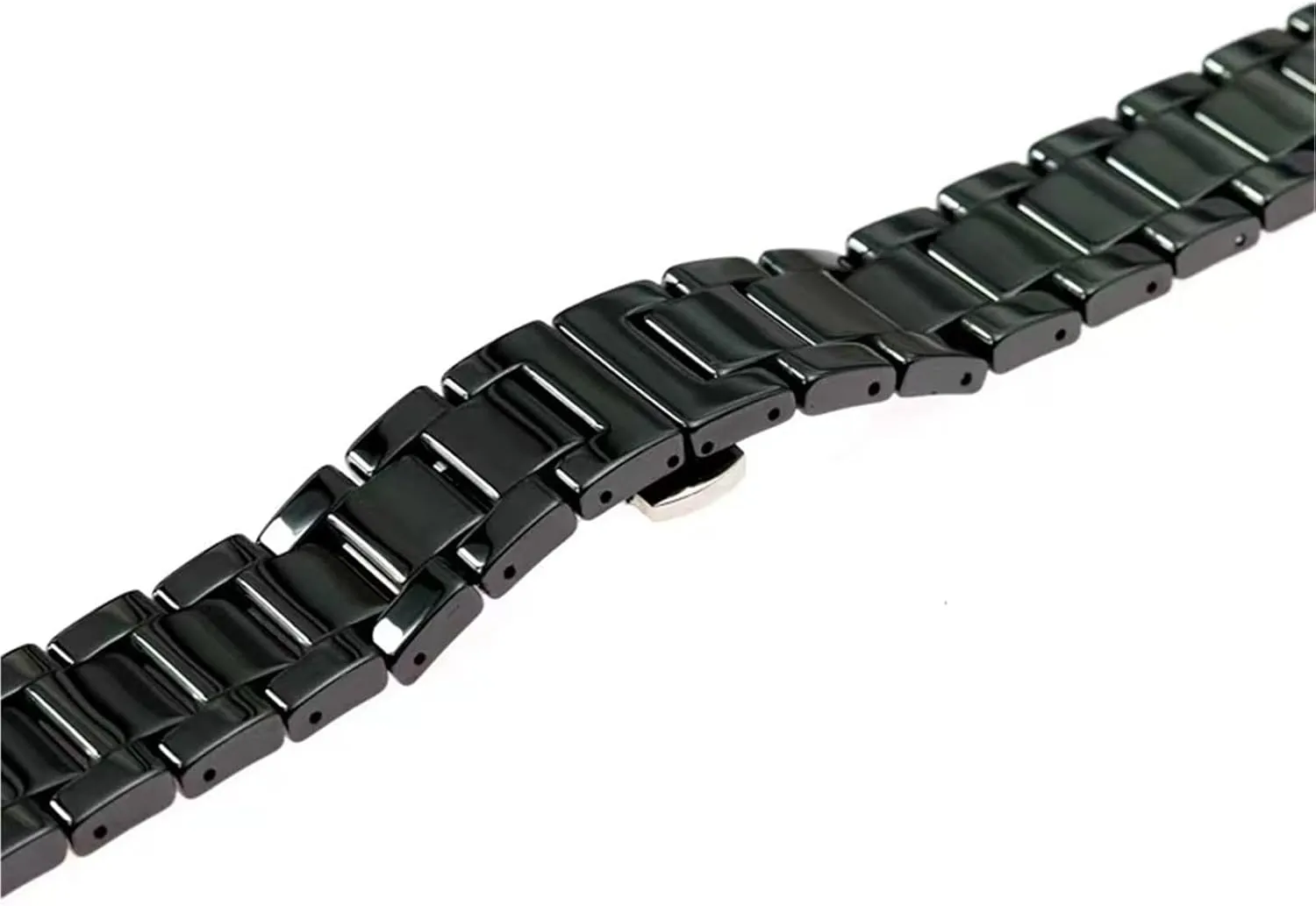 Watch Accessories Suitable for Traditional Watches hexagon imitate toll scruffy Ceramic Stainless Steel Watch Band 20mm22mm Men's Women's Universal 