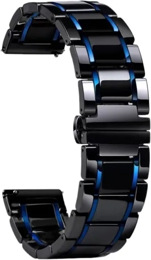 Watch Accessories Suitable for Traditional Watches hexagon imitate toll scruffy Ceramic Stainless Steel Watch Band 20mm22mm Men's Women's Universal 