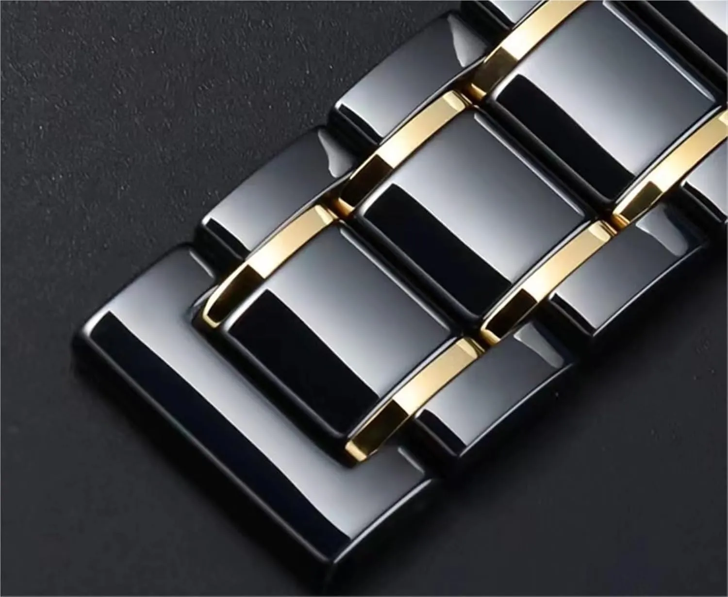 Watch Accessories Suitable for Traditional Watches hexagon imitate toll scruffy Ceramic Stainless Steel Watch Band 20mm22mm Men's Women's Universal 