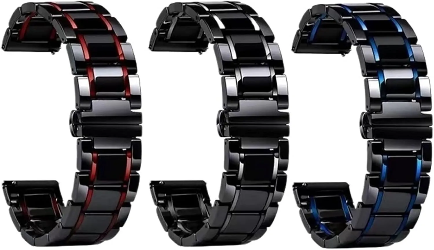 Watch Accessories Suitable for Traditional Watches hexagon imitate toll scruffy Ceramic Stainless Steel Watch Band 20mm22mm Men's Women's Universal 