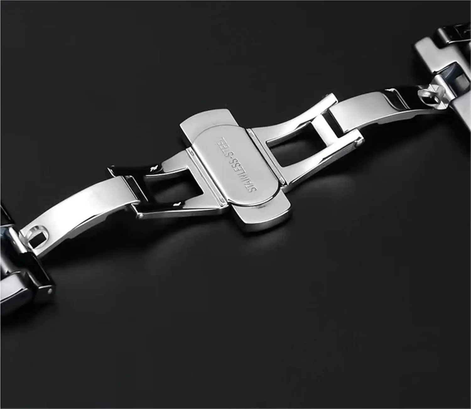 Watch Accessories Suitable for Traditional Watches hexagon imitate toll scruffy Ceramic Stainless Steel Watch Band 20mm22mm Men's Women's Universal 