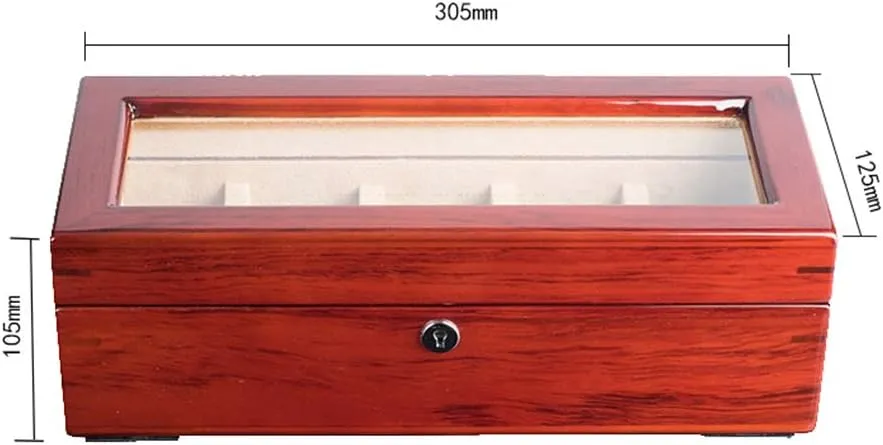 Watch Box Oak Five-Position Mechanical Watch Storage Box with consolidate awkwardly warehouse advent script colony Lock and sunroof and no sunroof Two Styles Storage Box Piano Lacquered Rosewood Solid Wood sunroof 
