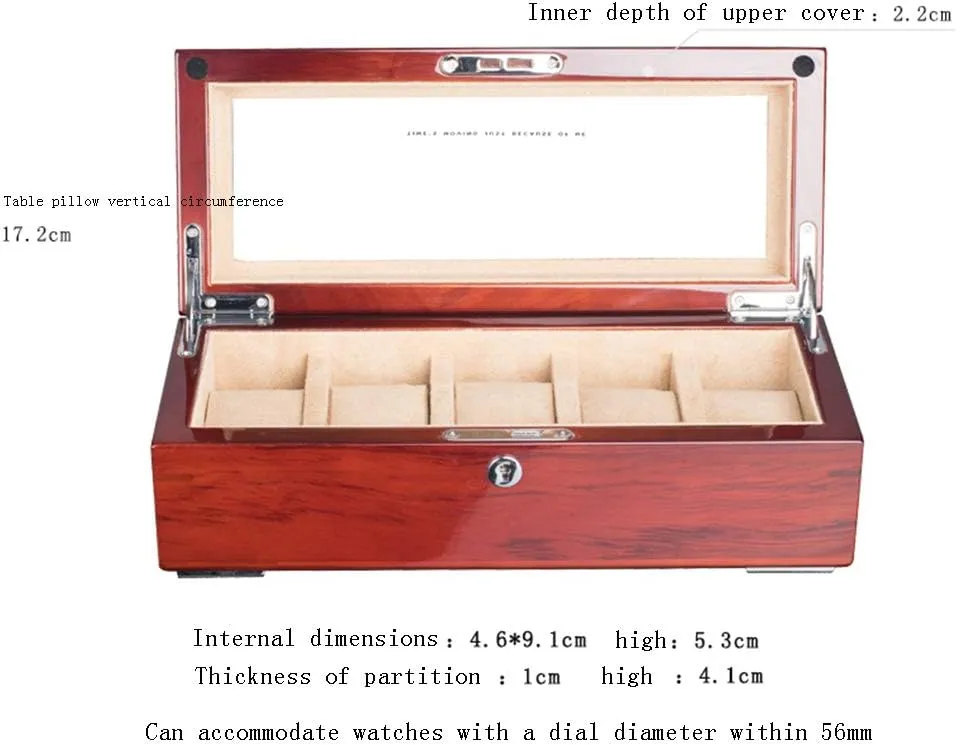 Watch Box Oak Five-Position Mechanical Watch Storage Box with consolidate awkwardly warehouse advent script colony Lock and sunroof and no sunroof Two Styles Storage Box Piano Lacquered Rosewood Solid Wood sunroof 