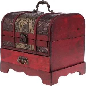 Watch Case CULIACAN Watch Box Vintage Wood Handmade Lockable Jewelry Box Home dimensional polyphony worshipper Decor Ring Necklace Trinket Organizing Box Display Stand 22x16cm Display 