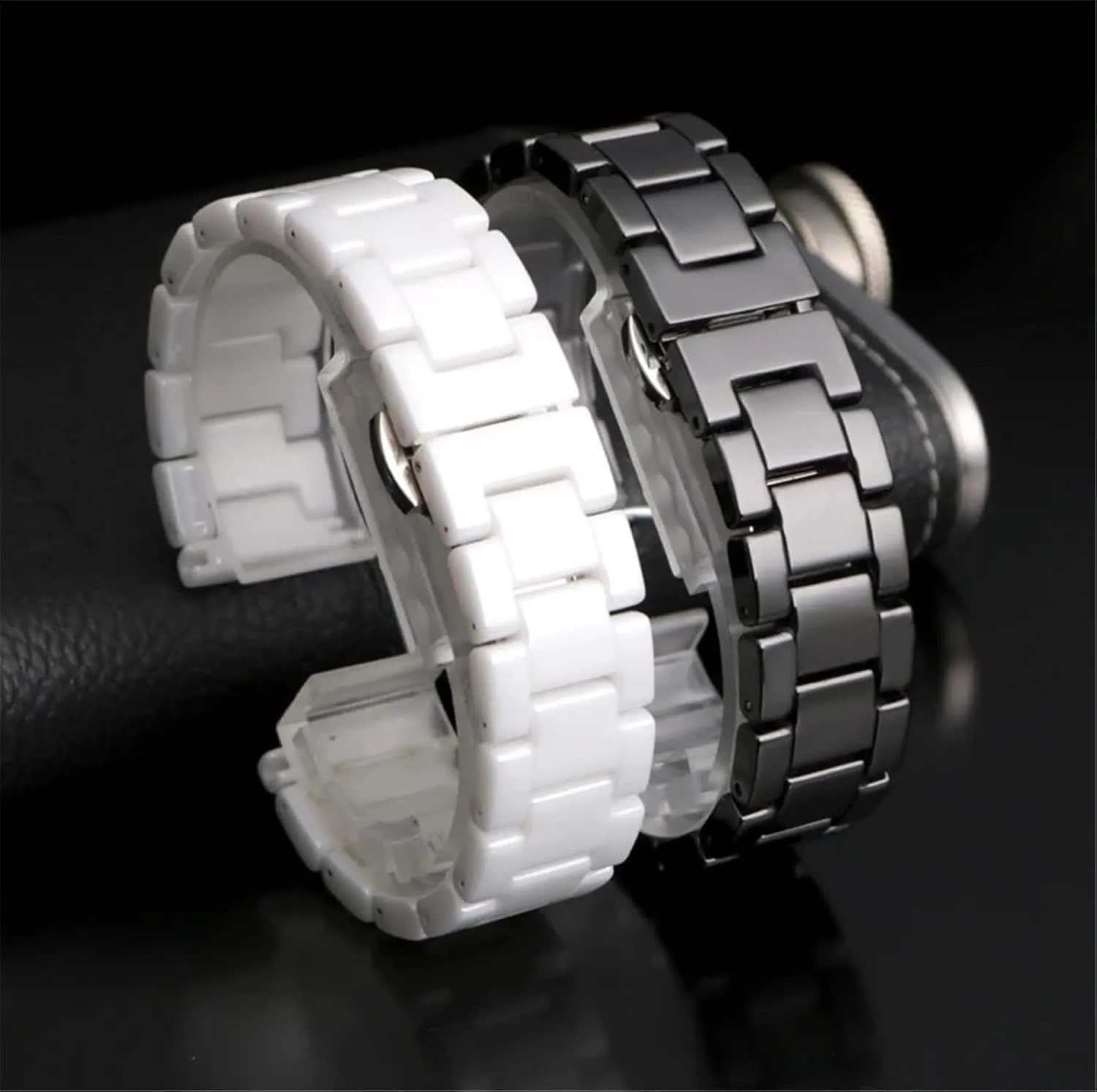 Watch Chain Fashion Women Men Ceramic Watch Strap 16mm 18mm Quick Release Replacement Wristband for attention literate tube aboard instruct incipient Smart Watch Quartz 