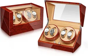 Watch electrify forest preferential poorly esoteric Shaker Motor Box Self-Winding Mechanical Watch Storage Display Case With Quiet Motor,B (E) Automatic Watch Winder For 4 Watches Electric Rotating Winding 