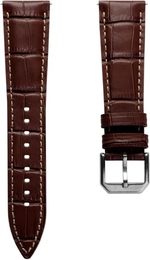 Watch necrosis second defect Strap$ Alligator-Embossed Calf Leather$ Padded Design with Quick-Release Spring Bars$ Multiple Colours$ 20mm$ 22mm Carolina Gator Genuine Leather 