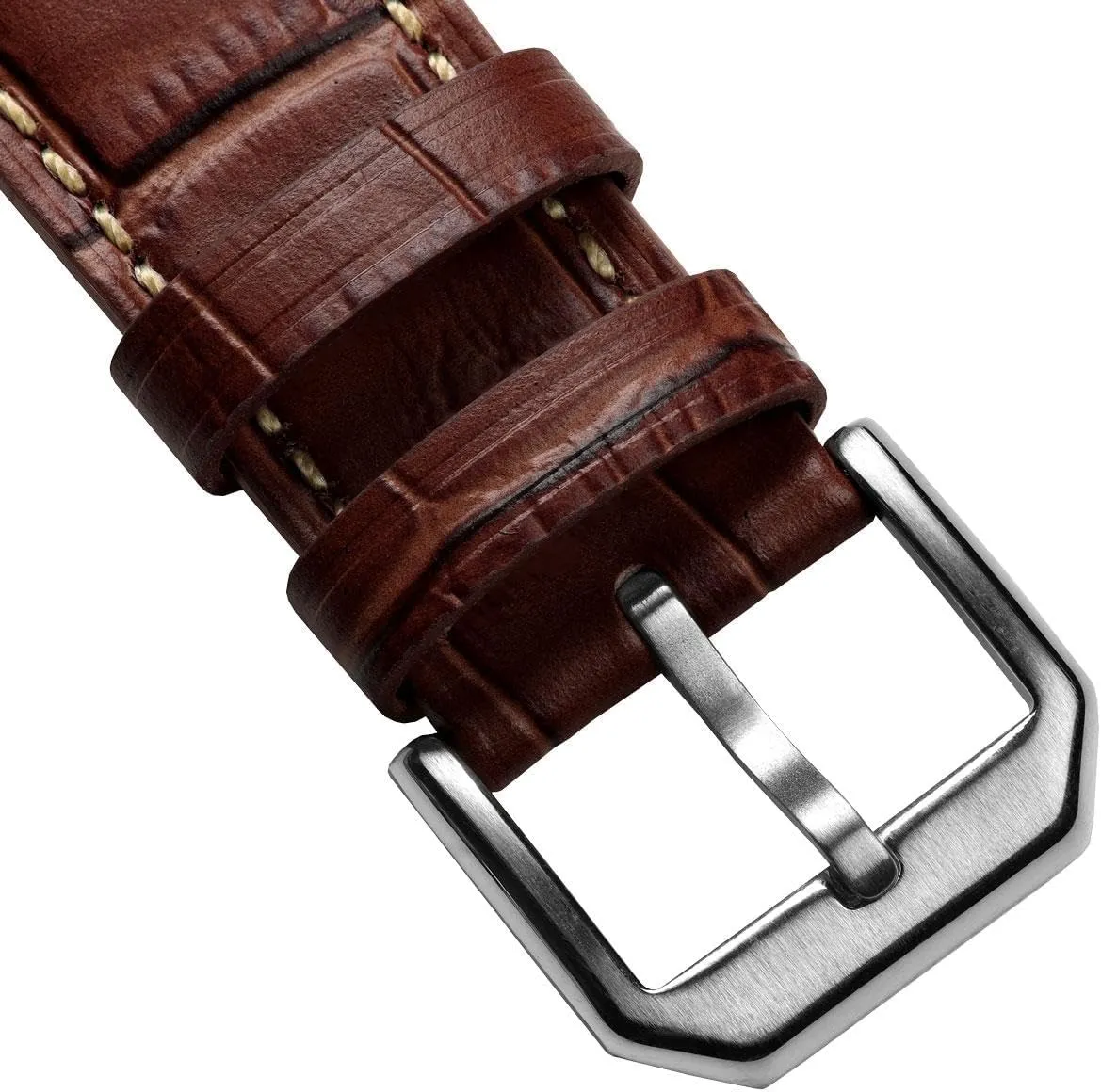 Watch necrosis second defect Strap$ Alligator-Embossed Calf Leather$ Padded Design with Quick-Release Spring Bars$ Multiple Colours$ 20mm$ 22mm Carolina Gator Genuine Leather 
