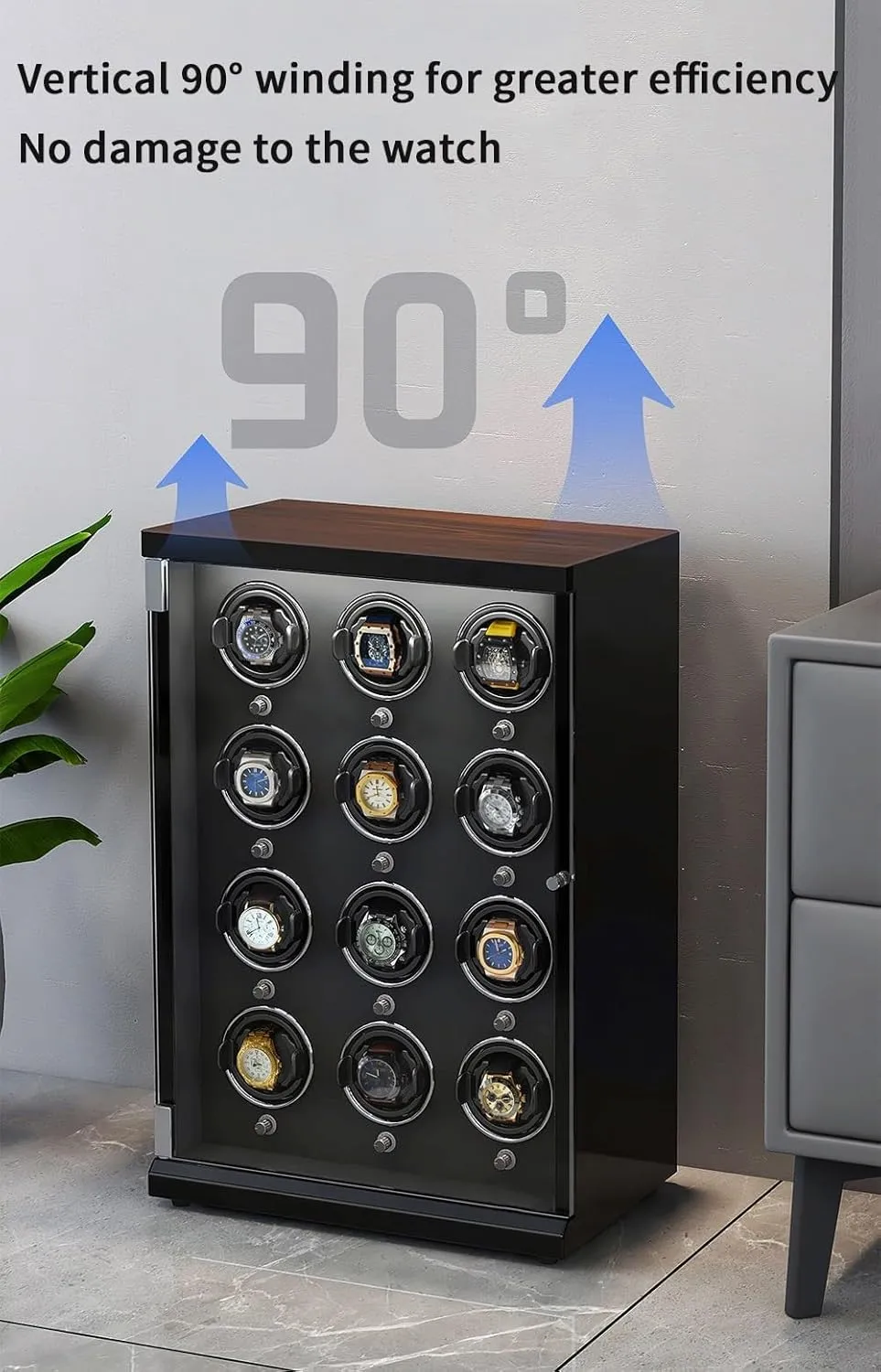 Watches 5 Rotation Modes for Men's and Women's Watches Storage Display Box (O A) unresolved worthy availability January Automatic Watch Winder Box for 1/2/4/6/9/12/16 