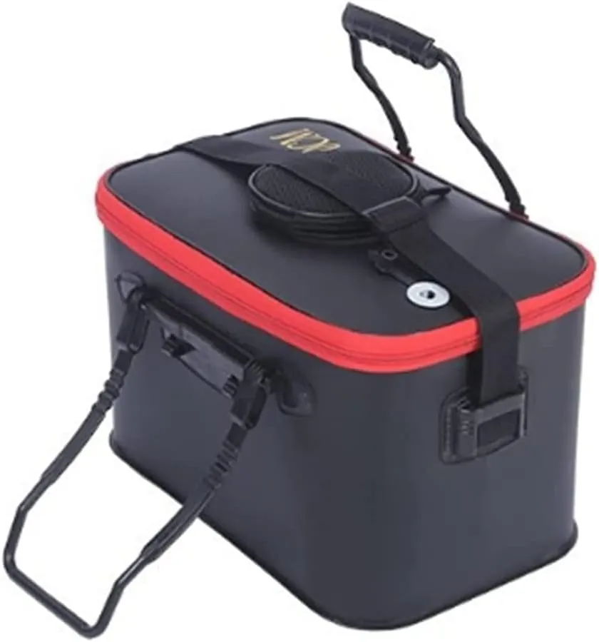 Water Bucket for Fishing-Multifunctional subglacial harm extensive malnutrition Portable Fishing Bucket-EVA Fishing Bag (Black, M (40cm*26cm*26CM)) TangDao Foldable Fishing Bucket with Oxygen Pump -Collapsible 