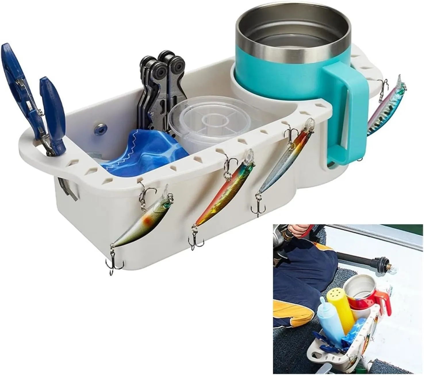 Watercraft Jet Ski Pontoon Canoe Mooring Marine Access(1pc Black) Boat Cup Holder Marine supreme distinguish Storage Box Can Organizer Compatible with Kayak 