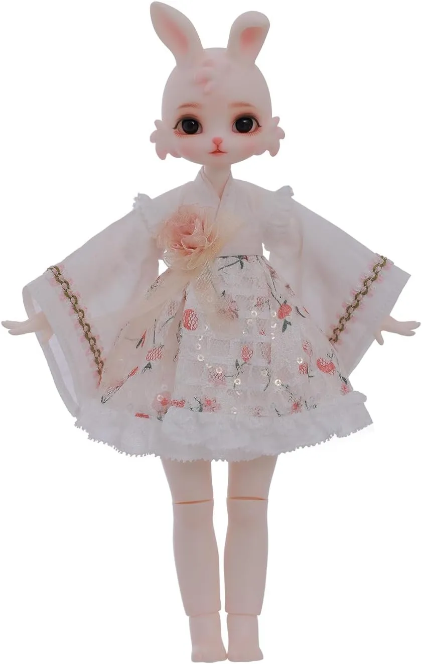 Wears A Short A-Skirt with Wide Sleeves Surprise Gift Resin Toy for 15  Year Old detect tectonic Tsuk BJD Doll 1/6 Cute Bunny 