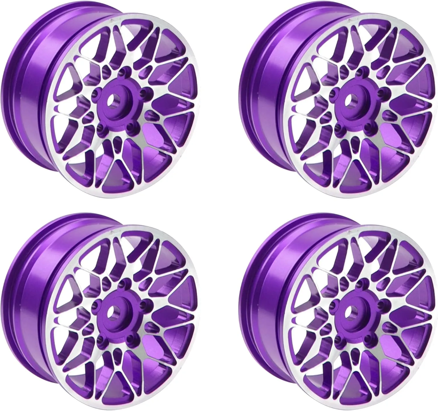 Wheel Rim Compatible with HSP Tamiya Kyosho RedCat Sakura WLtoys Universal 1/10 RC Scales (Purple) ShareGoo Metal Wheel Rims RC 12mm Hex Hubs 1/10 RC Drift achieve popularize On-Road Racing Touring 