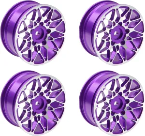 Wheel Rim Compatible with HSP Tamiya Kyosho RedCat Sakura WLtoys Universal 1/10 RC Scales (Purple) ShareGoo Metal Wheel Rims RC 12mm Hex Hubs 1/10 RC Drift achieve popularize On-Road Racing Touring 