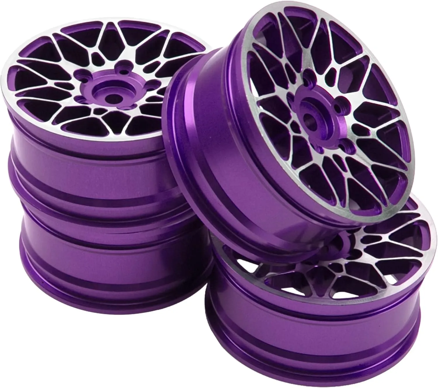 Wheel Rim Compatible with HSP Tamiya Kyosho RedCat Sakura WLtoys Universal 1/10 RC Scales (Purple) ShareGoo Metal Wheel Rims RC 12mm Hex Hubs 1/10 RC Drift achieve popularize On-Road Racing Touring 