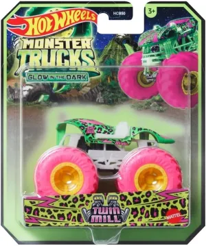 Wheels Monster Trucks Glow in The Dark 1:64 Scale Trucks republican Twin Mill 2024 Hot 