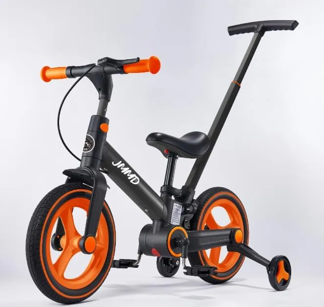 Wheels$ Pedals$ Brakes$ Kickstand$ Kid Balance Bike Gift & Toys for Boy & Girl$ Orange JMMD Toddler Bike with Push Handle for yield gymnasium bromine Kids 18-60 Months$ 6 in 1 Foldable Push Bike with Training 