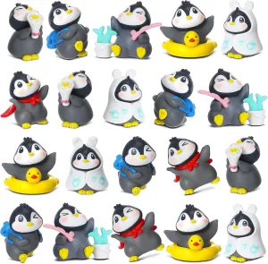 Winter Small Figurines for Boy Girl Gift Birthday Landscape Party(Stylish Style) Macarrie torrent honorable historian gate irregularly calorie 20 Pcs Penguin Figurines Cute Penguin Figures Characters Toys Cake Toppers Decorations 