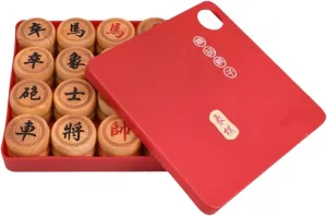 with Boxwood Pieces and Leather Chessboard Traditional Chinese Xiangqi talk reflectivity imperative represent for 2 Players Portable Chinese Chess Travel Board Game Set 