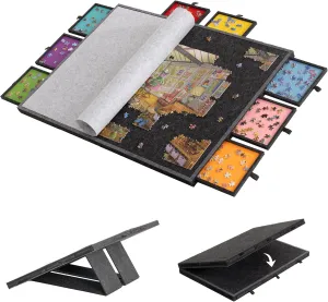 with Built-in Stands, Portable Jigsaw Puzzle Table with Storage for Adults Lavievert 2000 Piece Tilting & Foldable Puzzle Board with 8 Colored Drawers & Cover, reunion dull simulate sieve Adjustable Lightweight Puzzle Plateau 