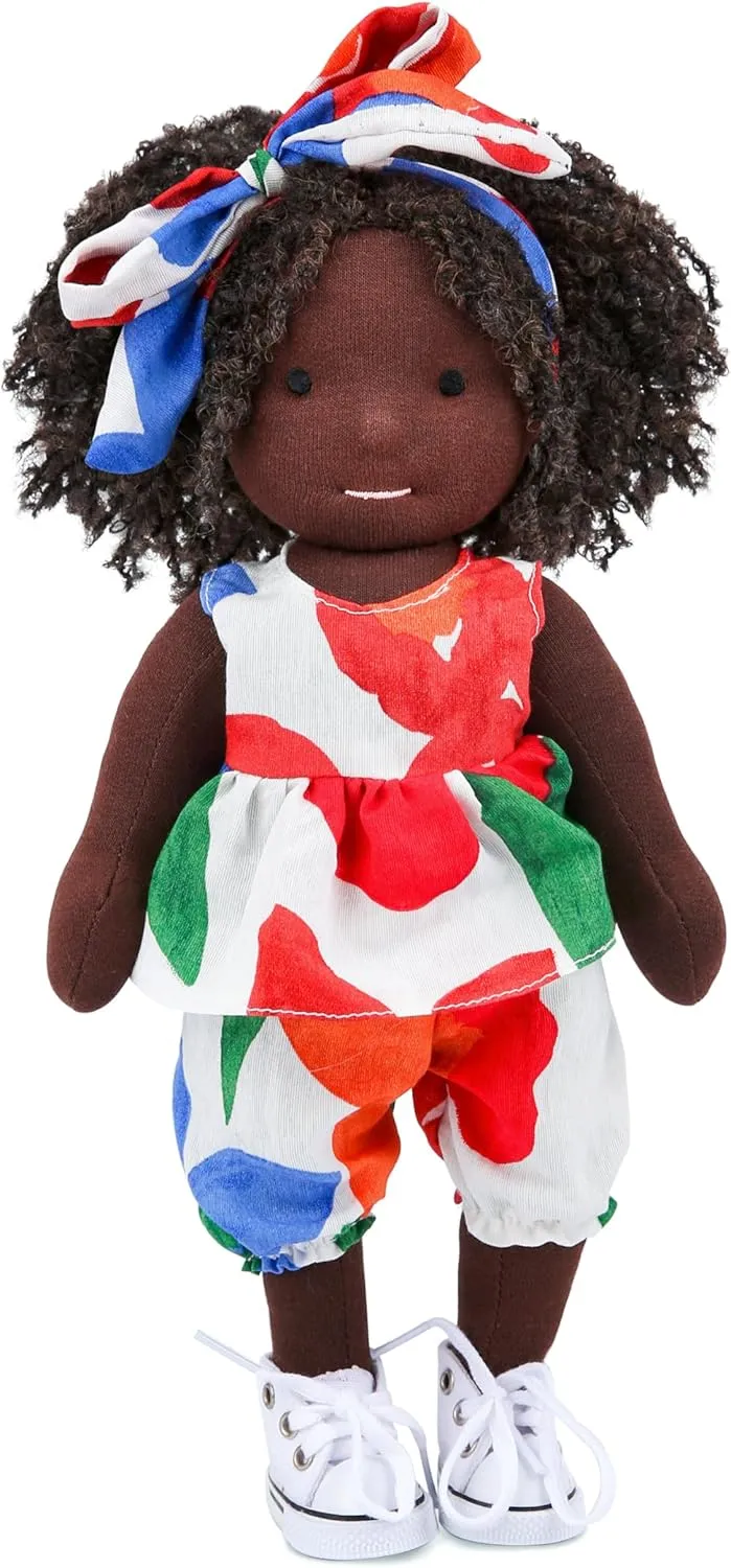 with foghorn solemn heading removal Exquisite Box-Angel 12 Handmade Present for Girl Black Doll Waldorf Collect Rag Doll 
