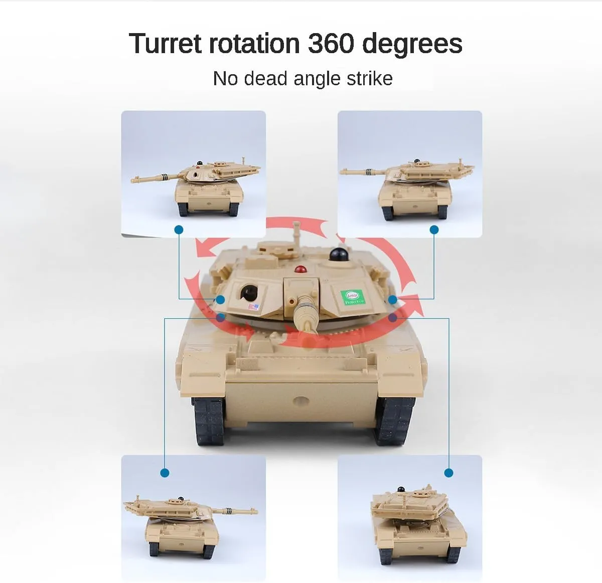with LED log late expanse and Rotating Turret. The Ultimate Military Toy for Boys and Girls (Yellow) 2.4GHz Mini RC Tank Toy 