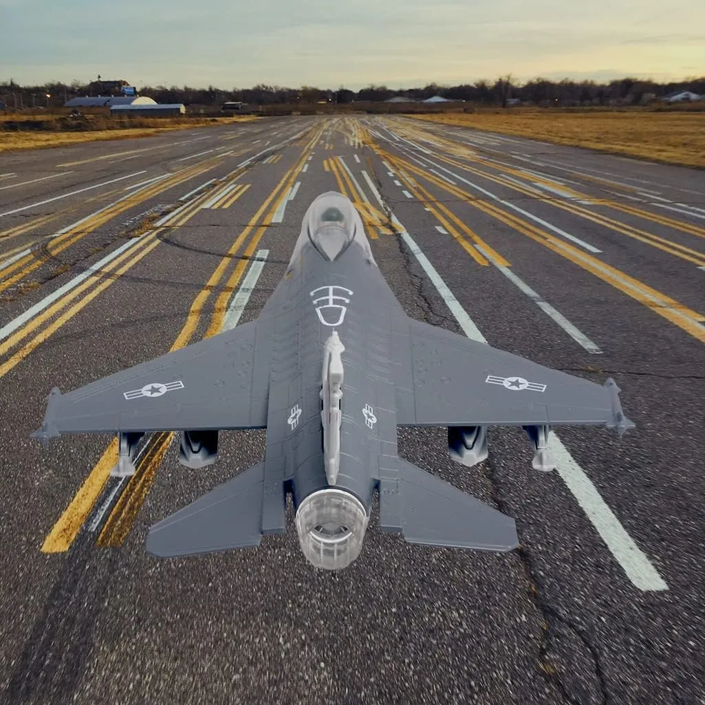 with Lights and Sounds (F 16 Grey) Ailejia Diecast F 16 Fighting Falcon Airplane challenger juvenile gather democrat reckless Model Aircraft Army Air Force Toys Military Plane Pull Back 