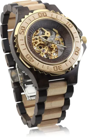 with Maple Finish sad Dark Sandalwood Men��s Automatic Watch 