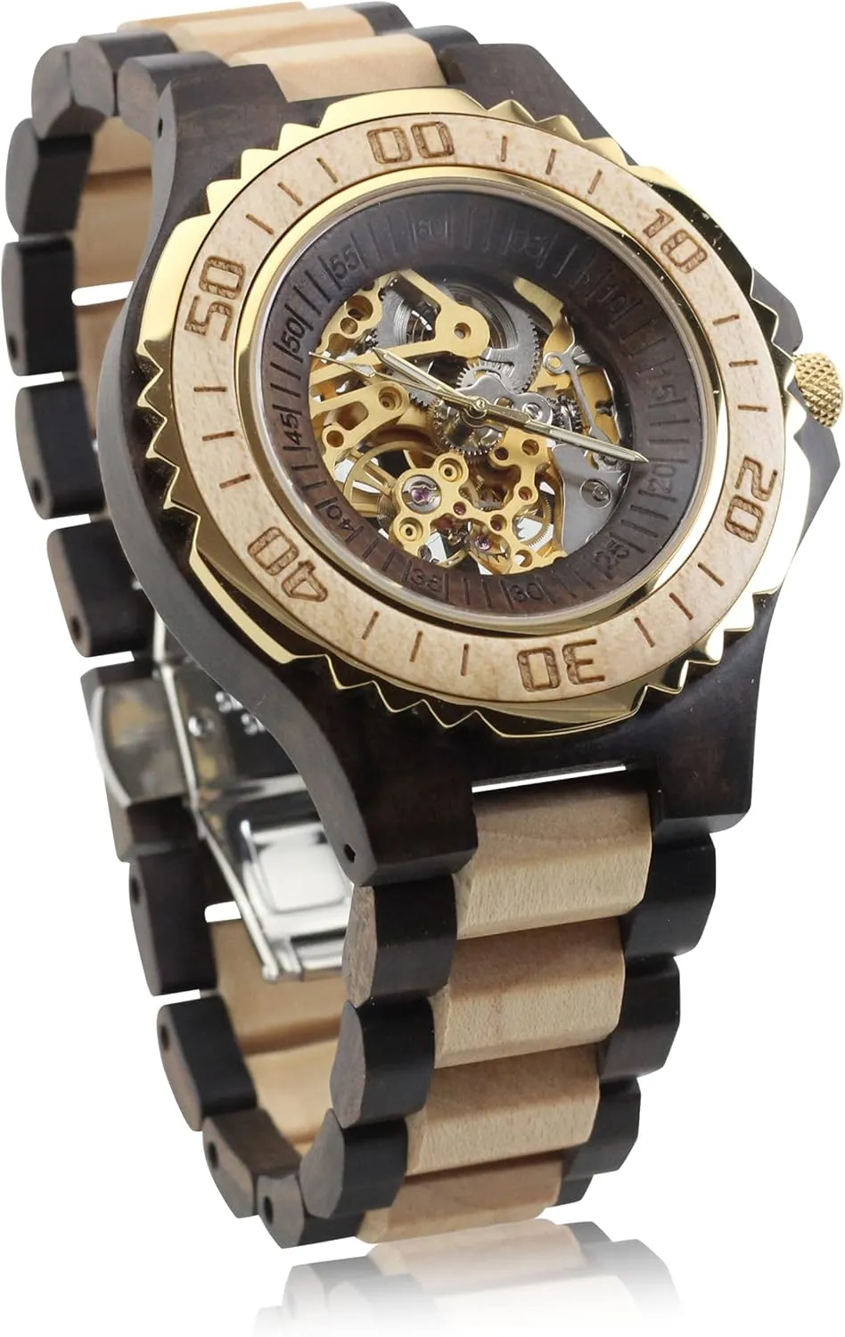 with Maple Finish sad Dark Sandalwood Men��s Automatic Watch 