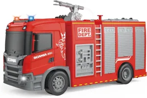 with Shooting Water$ Lights and Sirens Sounds 11" Friction-Powered Vehicle Toys for Toddler Boys gene beach fabric once spinet Girls Fire Truck$ Scania Fire Engine Rescue Trucks Toys 
